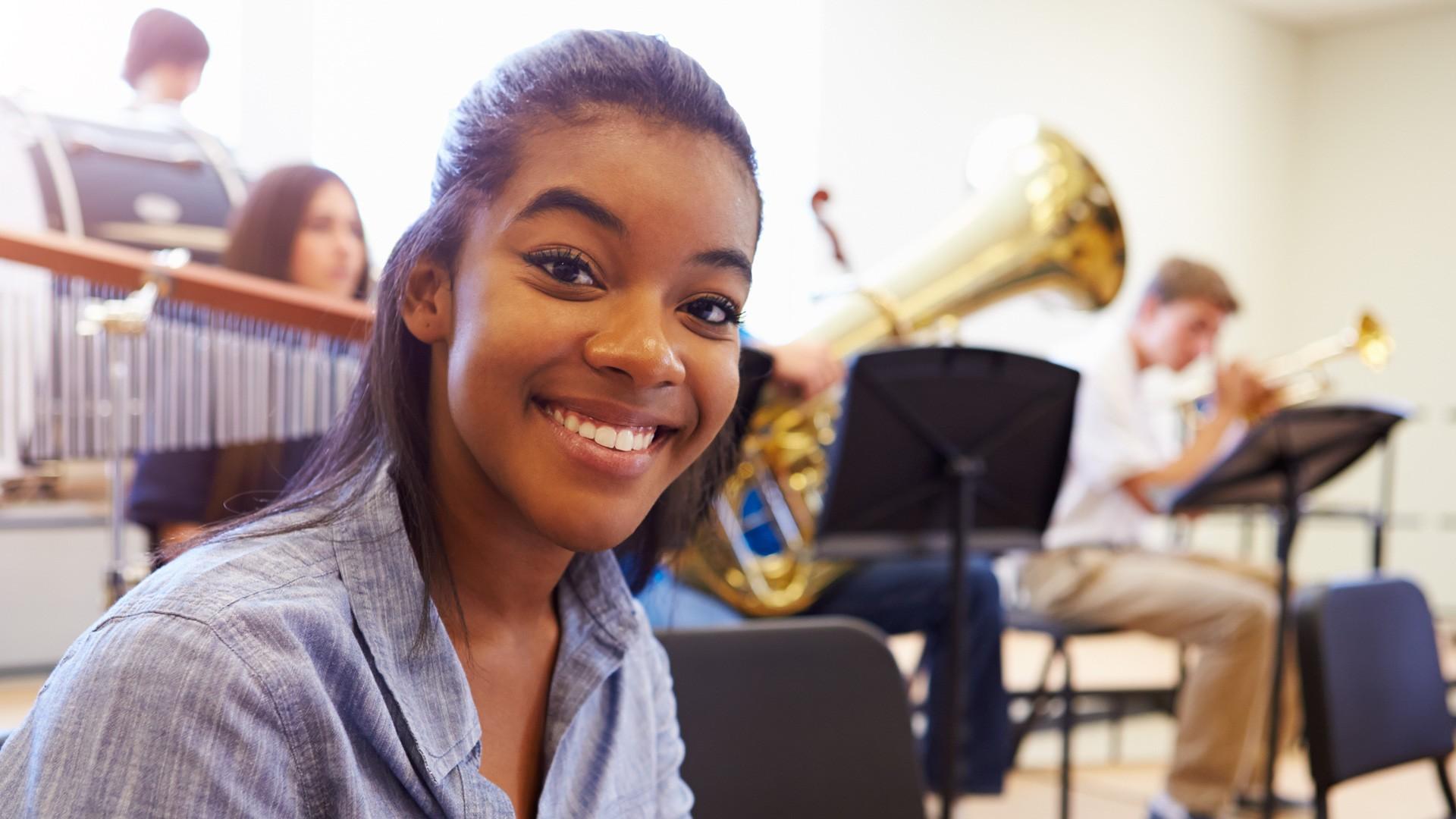 Music Student smiling